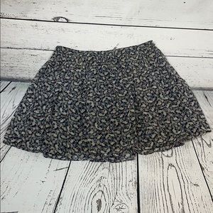Zara Basics- Sheep/floral print mini skirt XS